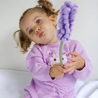 Secret Garden Long Sleeve Knitted Romper - LILAC