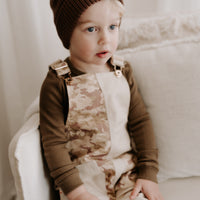 BASICS THICK Ribbed Long Sleeve Onesie/Top - KHAKI