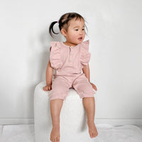 BASICS Ribbed Shimmy Romper - PEARL