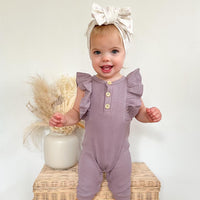 BASICS Ribbed Shimmy Romper - AMETHYST