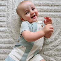 Everett Short Overalls - SPLIT BLUE