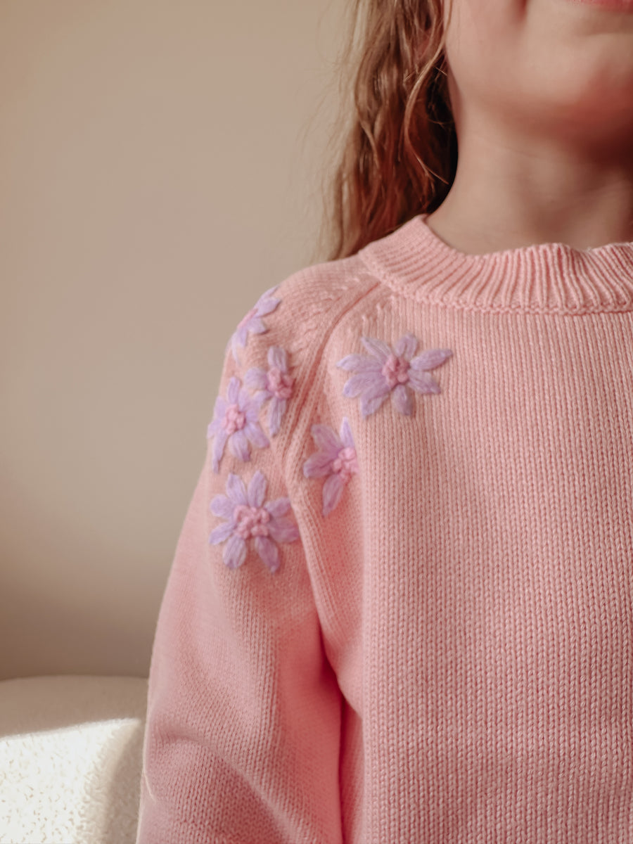 Blushing Posy Knitted Jumper - FLOSS