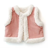 Snowy Cord Vest - CORAL