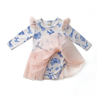 Tulle Flutter Long Sleeve Tutu Onesie - BOW PEEP