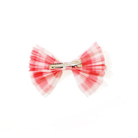 Tulle Hair Clip -  RED GINGHAM