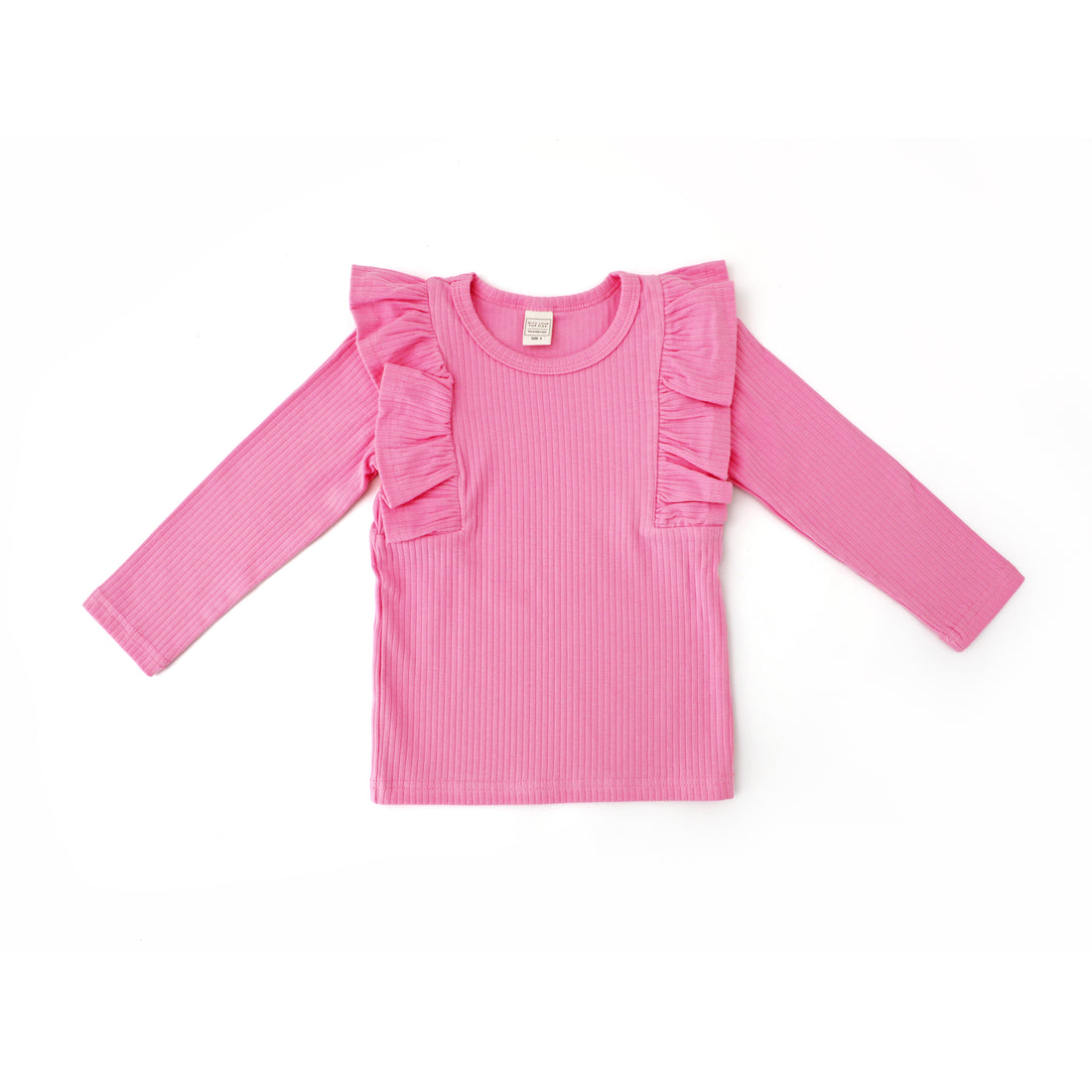 Shimmy Wide Ribbed Long Sleeve Onesie/Top - SHERBET