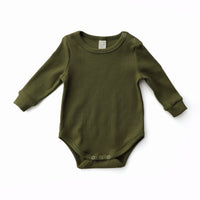 BASICS THICK Ribbed Long Sleeve Onesie/Top - KHAKI