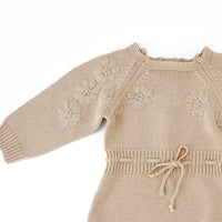 Sweet Pea Long Sleeve Knitted Romper - NEUTRAL