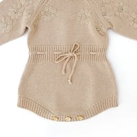 Sweet Pea Long Sleeve Knitted Romper - NEUTRAL