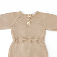 Sweet Pea Long Sleeve Knitted Romper - NEUTRAL