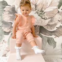 BASICS Ribbed Shimmy Romper - BLUSHING PEACH