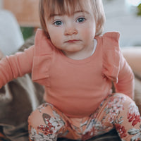 BASICS THICK Shimmy Ribbed Long Sleeve Onesie/Top - TUSCAN TERRACOTTA