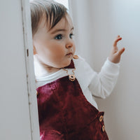 Hazel Cord Pinafore Dress - EGGPLANT