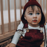 Hazel Cord Pinafore Dress - EGGPLANT
