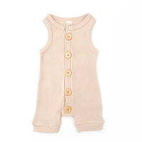 BASICS Ribbed Romper - NOUGAT