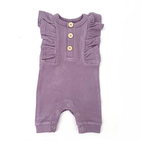 BASICS Ribbed Shimmy Romper - AMETHYST