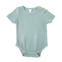 BASICS Ribbed Short Sleeve Onesie/Top - SEA MIST