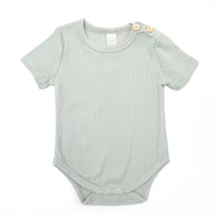 BASICS Wide Ribbed Short Sleeve Onesie/Top - MOSS