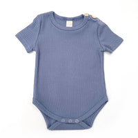 BASICS Wide Ribbed Short Sleeve Onesie/Top - OCEAN