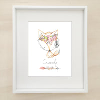 Fox/Teepee Trio Personalised Printable Artwork