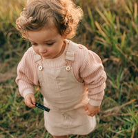 Hazel Cord Pinafore Dress - STONE