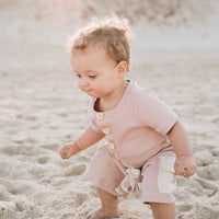 Ribbed Jumpsuit - BLUSH & EGGSHELL