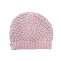 Honeycomb Knitted Beanie - GRAPE