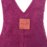 Hazel Cord Pinafore Dress - EGGPLANT