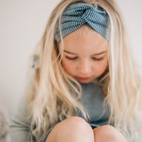 Turban Headband - DENIM PINSTRIPE