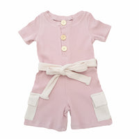 Ribbed Jumpsuit - BLUSH & EGGSHELL