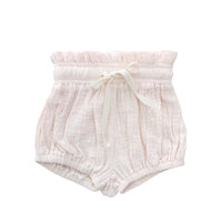 COTTON MUSLIN Paperbag Shorts - LIGHT PEACH