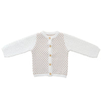 Honeycomb Knitted Cardigan - MILK/LATTE