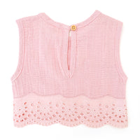 COTTON MUSLIN Lace Top - BLUSH
