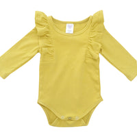 Shimmy Long Sleeve Onesie/Top - MUSTARD