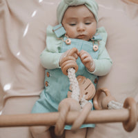 BASICS Shimmy Ribbed Long Sleeve Onesie/Top - MEADOW GREEN