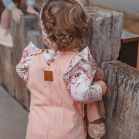 Hazel Cord Pinafore Dress - PEACH