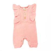 BASICS Ribbed Shimmy Romper - BLUSHING PEACH