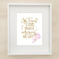 She Leaves A Little Sparkle Trio Personalised Printable Artwork PURPLE