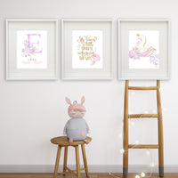 She Leaves A Little Sparkle Trio Personalised Printable Artwork PURPLE