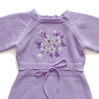 Secret Garden Long Sleeve Knitted Romper - LILAC