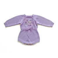 Secret Garden Long Sleeve Knitted Romper - LILAC