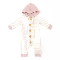 Striped Hooded All In One - PEARL