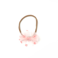 Tulle Bow Headband - PINK POLKA DOTS