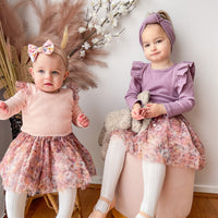 Tulle Flutter Long Sleeve Tutu Onesie - MADISON