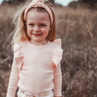 BASICS THICK Shimmy Ribbed Long Sleeve Onesie/Top - FAIRY FLOSS