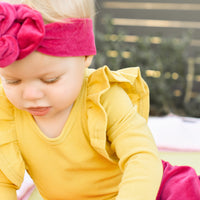 Shimmy Long Sleeve Onesie/Top - MUSTARD