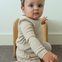 BASICS THICK Ribbed Pant - ALMOND