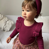 BASICS THICK Ribbed Knot Headband - EGGPLANT