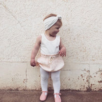 COTTON MUSLIN Paperbag Shorts - LIGHT PEACH