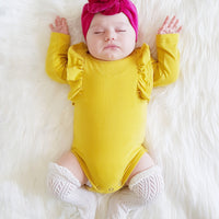 Shimmy Long Sleeve Onesie/Top - MUSTARD